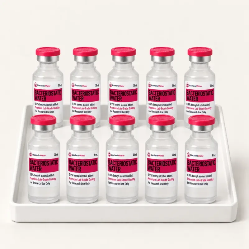 10-vial pack of bacteriostatic water, sealed 30 mL vials