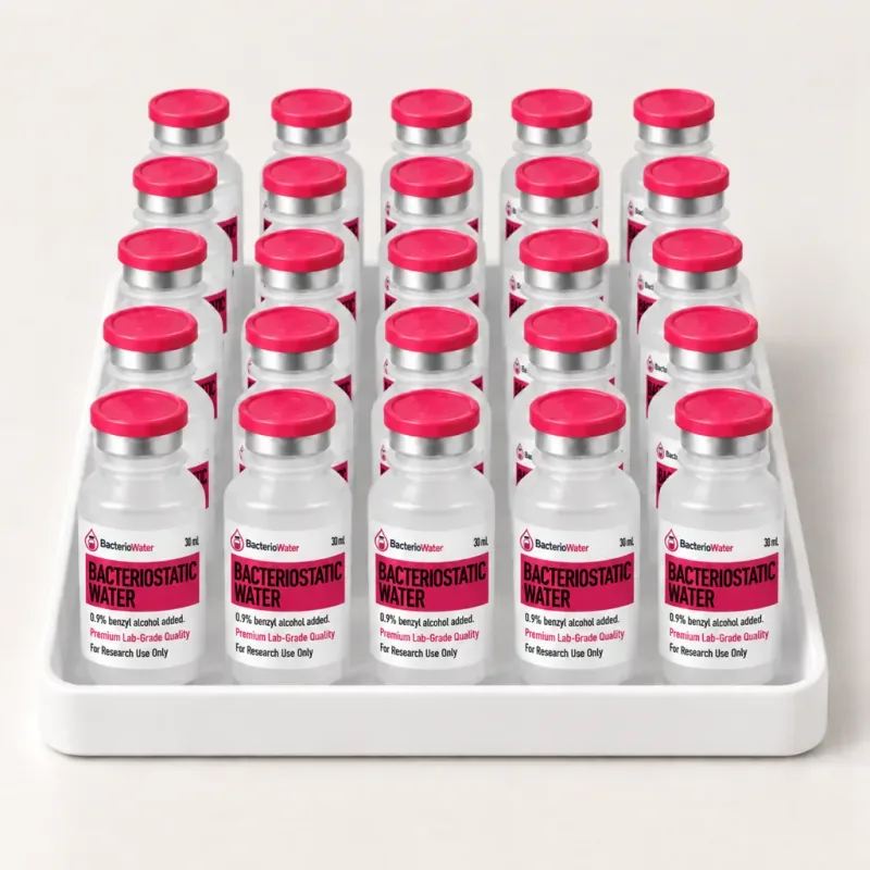 25-vial pack of bacteriostatic water, sealed 30 mL vials