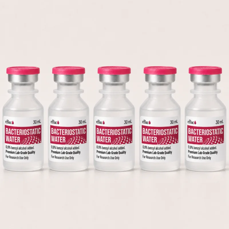5-vial pack of bacteriostatic water, sealed 30 mL multi-dose vials