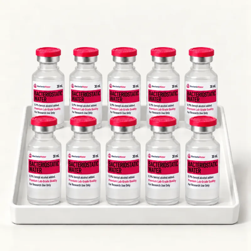 10-vial pack of bacteriostatic water, sealed 30 mL vials